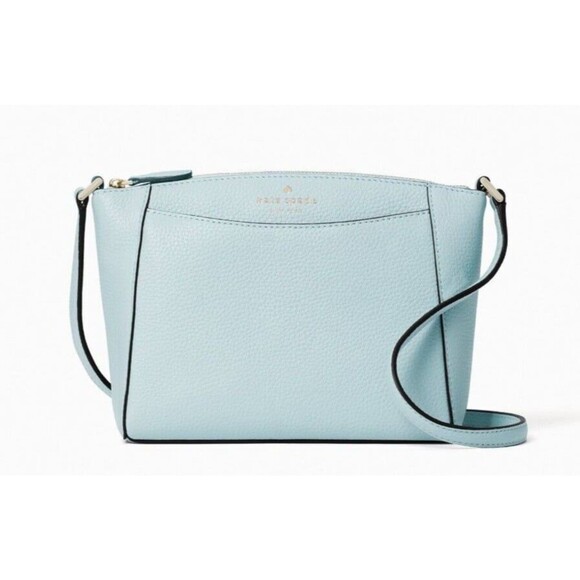 New Kate Spade Monica Pebbled Leather Crossbody Blue Glow - Picture 1 of 4